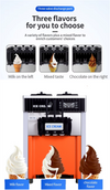 Countertop Soft Serve Commercial Ice Cream Machine 2300W 3 Flavors Machine