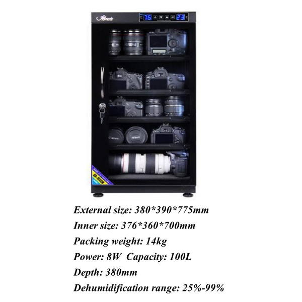 100L Digital Dehumidify Dry Cabinet Camera Lens Electronic Equipment Storage Box