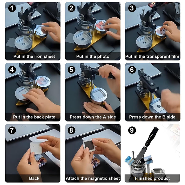 DIY Badge Making Machine Fridge Magnet Maker Kit for 50x50mm Fridge Magnet Badge