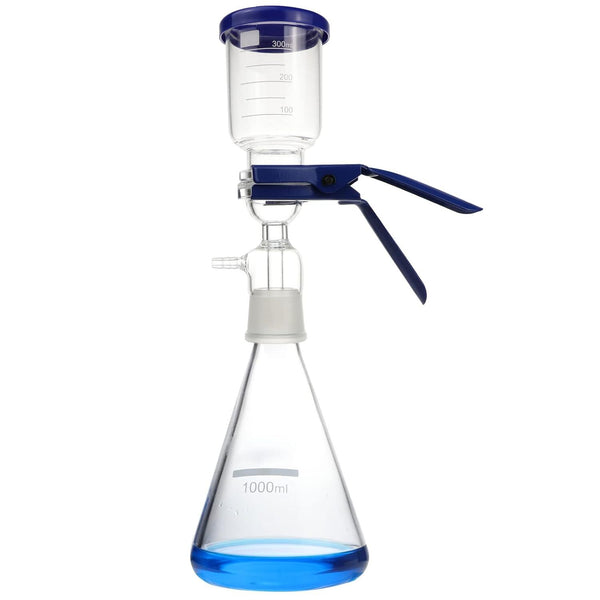 Lab Vacuum Filtration Distillation Apparatus 1000ML Filtering Flask 300ml Funnel