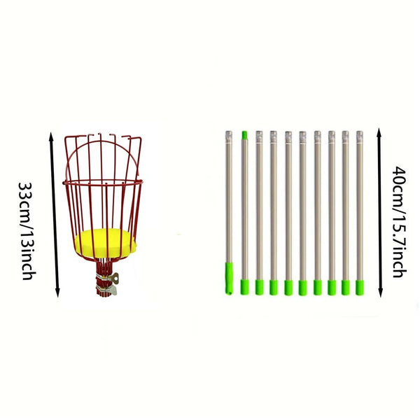 13FT Fruit Picker Tool Stainless Steel Adjustable Fruit Picker With Basket 4M