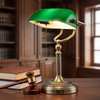 Classical Banker Desk Lamp Pull Chain Switch Green Glass Light Home Deco AU Plug