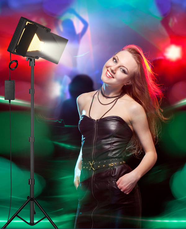 LED RGB Video Light Photo Studio Lamp Photography Panel Lighting w/1.6M Stand
