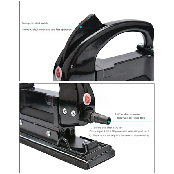 Air Sander Straight Line Pneumatic Sander 70*445mm 3000rpm Double Piston