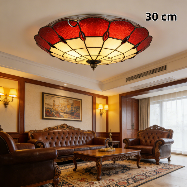 Retro Tiffany Style Ceiling Light 30CM Glass Lamp Fixture Dining Room Bedroom
