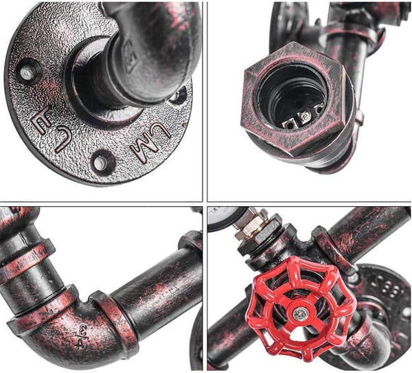 Vintage Water Pipe Lamp 3-Head Steampunk Wall Fixture Home Decro Xmas Gifts AU