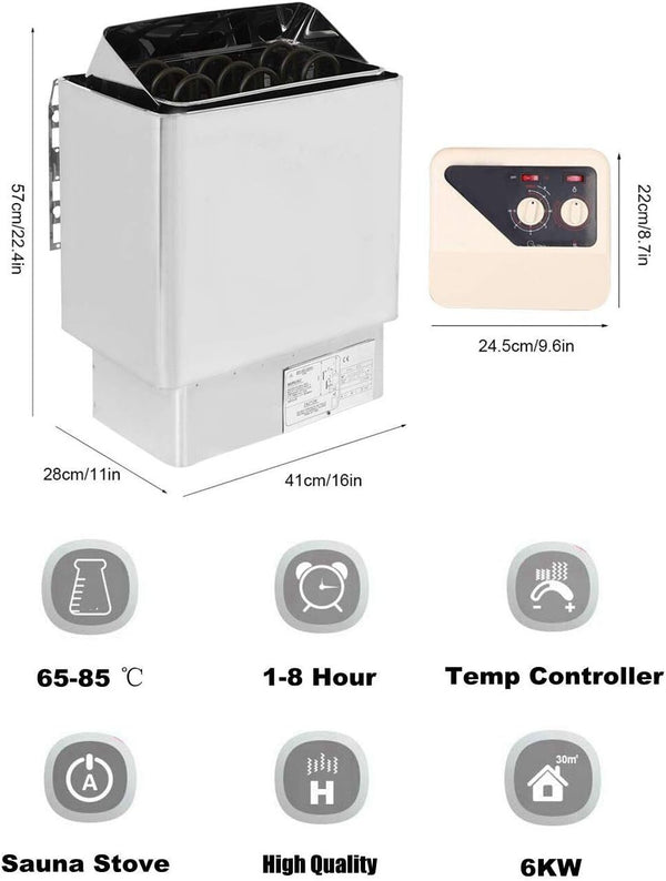 Electric Sauna Heaters Dry Steam Bath Sauna Stove for Home Hotel Spa Sauna Room