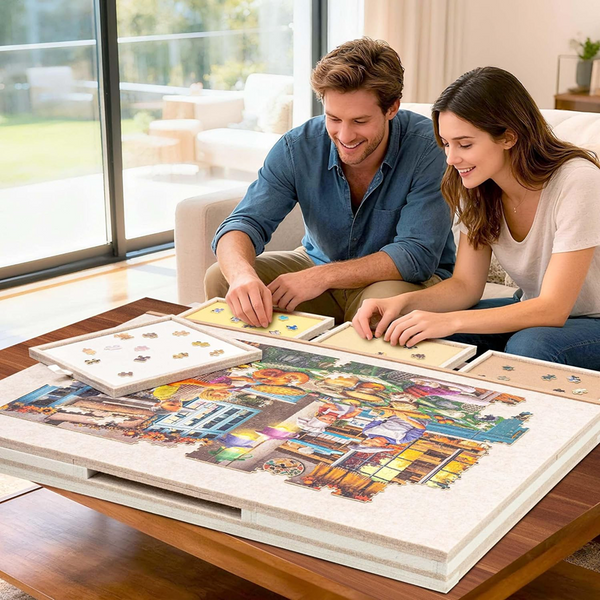 1500 Pieces Jigsaw Puzzle Table Tilting Puzzle Board with Cover Foldable Boards