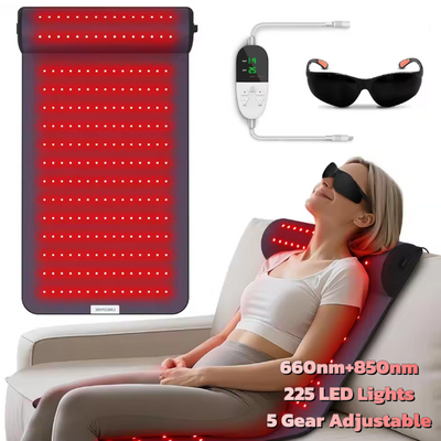 Red Light Therapy Mat Infrared HeatPad w/3D Neck Support Gifts 660nm+850nm