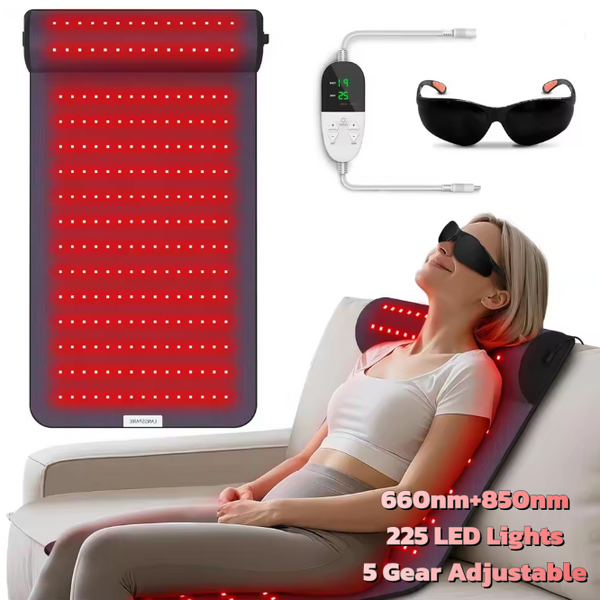 Red Light Therapy Mat Infrared Heat  Pad w/3D Neck Support Gifts 660nm+850nm