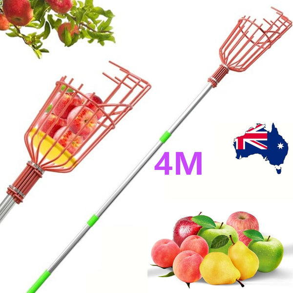13FT Fruit Picker Tool Stainless Steel Adjustable Fruit Picker With Basket 4M