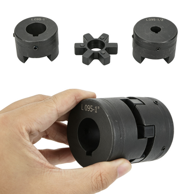 L075/L095 1/2" to 1" Flexible L-Jaw Coupling Coupler Set HT250 Cast Iron