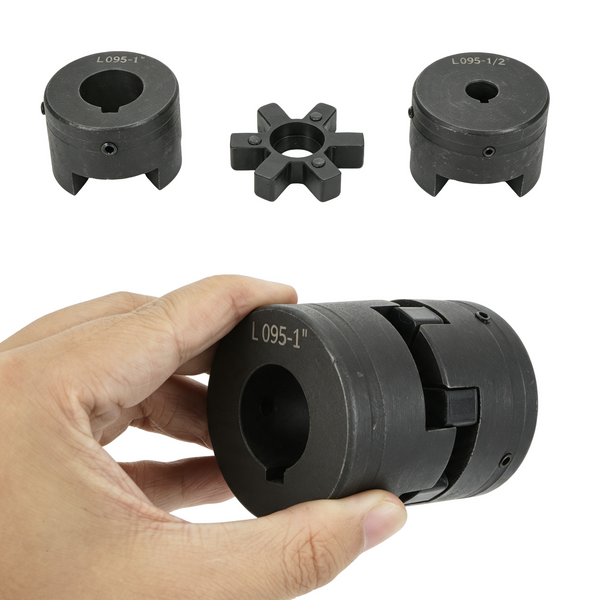L075/L095 1/2" to 1" Flexible L-Jaw Coupling Coupler Set HT250 Cast Iron