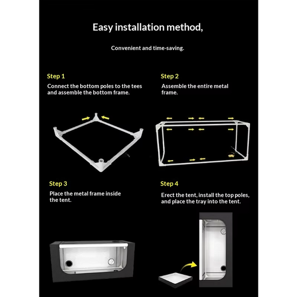 Hydroponics Grow Tent Full Spectrum LED Grow Light Kits Inline Fan Filter System