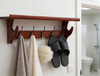 5 Hooks Wall Mounted Coat Rack Wooden Vintage Entryway Hat Clothes Organizer