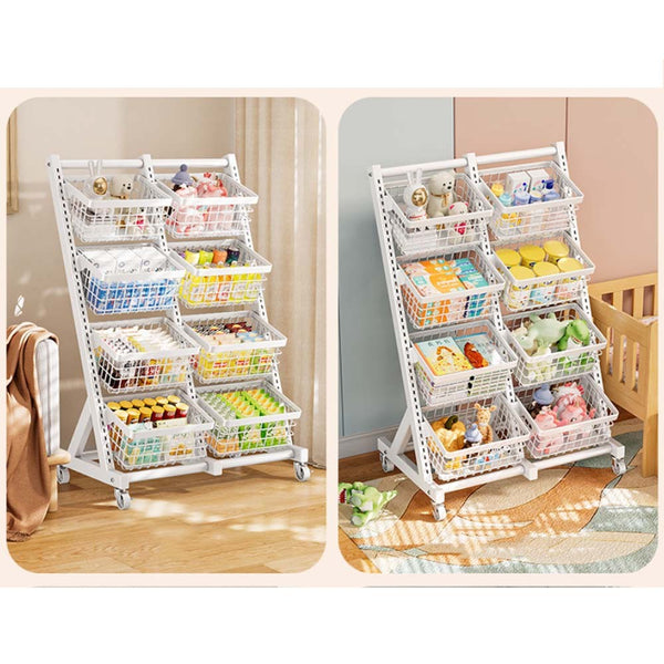 Retail Display Shelf Supermarket Vegetable Fruit Snack Storage Rack & Baskets
