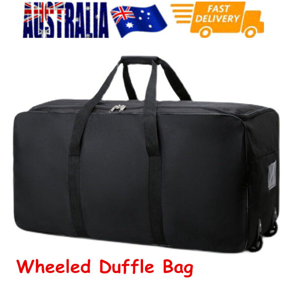 Large Duffle Bag with Wheel Portable Travel Sports Storage Bag Easy Carry Black