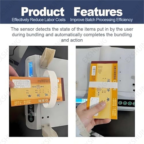 Fully Automatic Cash Bundling Machine Binding for Banknotes Bills Cards Receipts