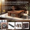 Cigar Humidor Glass Top Cigar Case with Cutter,Punch Tool,Humidifier &Hygrometer