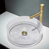 Bathroom Basin Round Glass Vanity Basin Above Counter Transparent Hand Wash Bowl