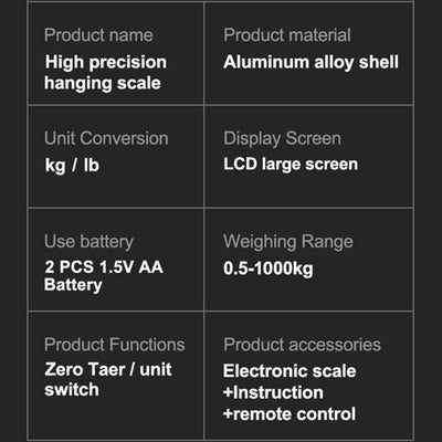 Digital Crane Scale Heavy Duty Hanging Scale Industria Crane Scale 2200lb/1000Kg