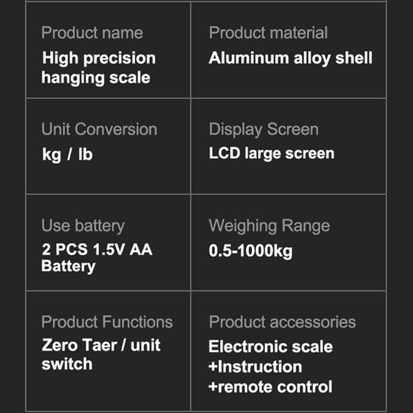 Digital Crane Scale Heavy Duty Hanging Scale Industria Crane Scale 2200lb/1000Kg