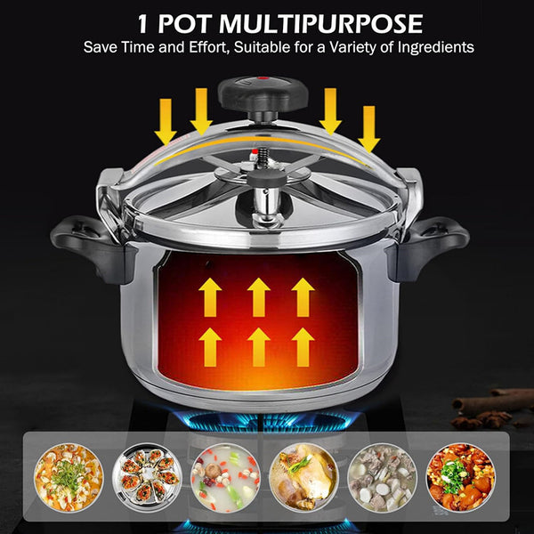 9L Pressure Cooker Explosion-Proof One Hand Locking 304 Stainless Steel Cooker