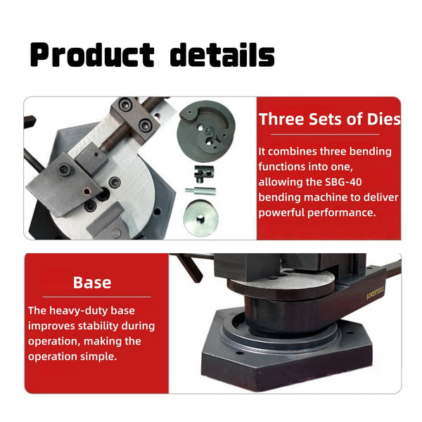 Flat Bar & Metal Bender Bends Flat/Round/Square Steel Scroll Radius Angle SBG-40