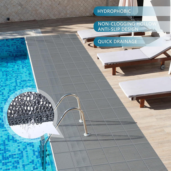 Drainage Non-slip Mat Pool Flooring Mat Swimming Pool PVC Splash Matting 5m*0.9m