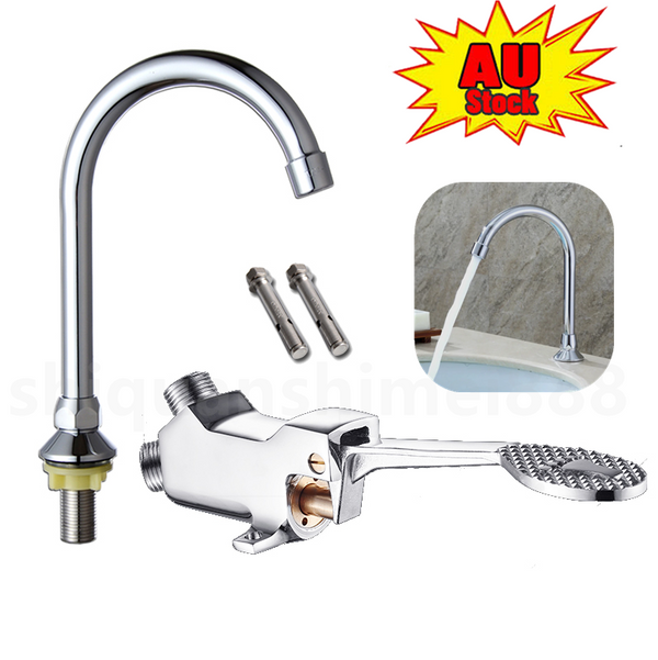 Foot Pedal Tap Control Switch Floor Sink Faucet Valve Full Sets Hands Foot Valve