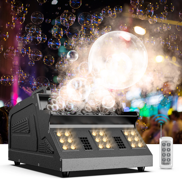 3 IN 1 Smoke Fog Bubble Machine LED Stage DJ Light Fogger DMX512 Remote Control