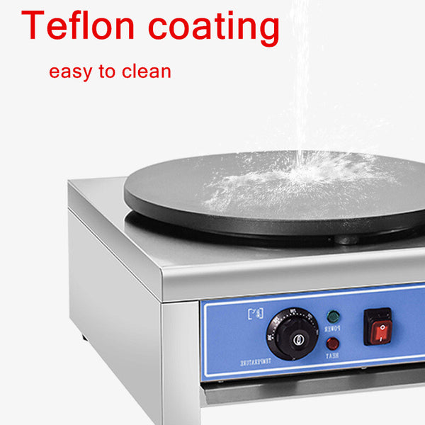 3000W Commercial Crepe Pancake Maker 40cm Electric Pancake Baking Pan Non-Stick