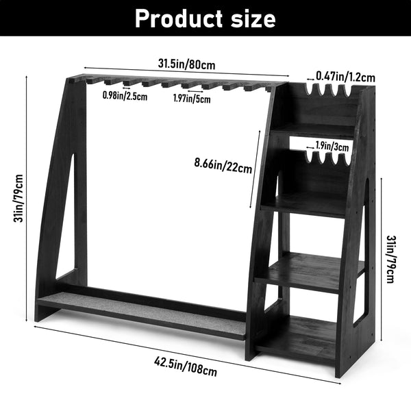 10-Slot Standing Rifle Gun Rack Shotgun Firearm Home Storage Display Wooden Rack