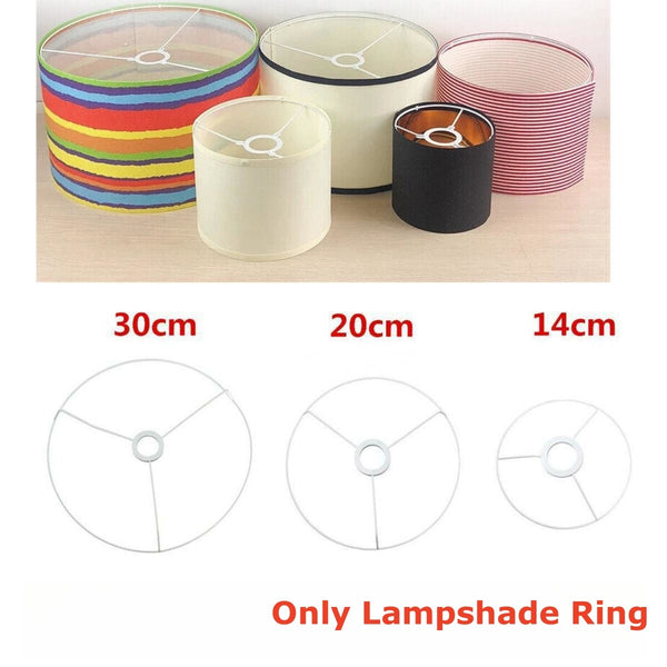 E27 DIY Circular 14/20/30cm Lampshade Frame Ring Set Lamp Light Shade Kit