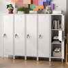 3-Tier Floor Stand Metal Storage Cabinet with Adjustable Shelf & Lock 138cm High