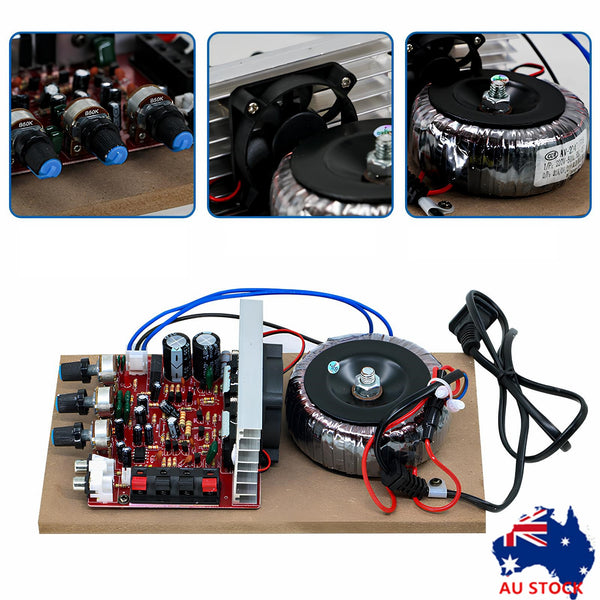 2.0 Channel High Power Amplifier Board for DIY Audio Projects w/ Colling Fan