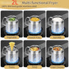 2L Stainless Steel Oil Filter Pot Deep Fryer Pot Oil Tank Kettle for Oil Storage