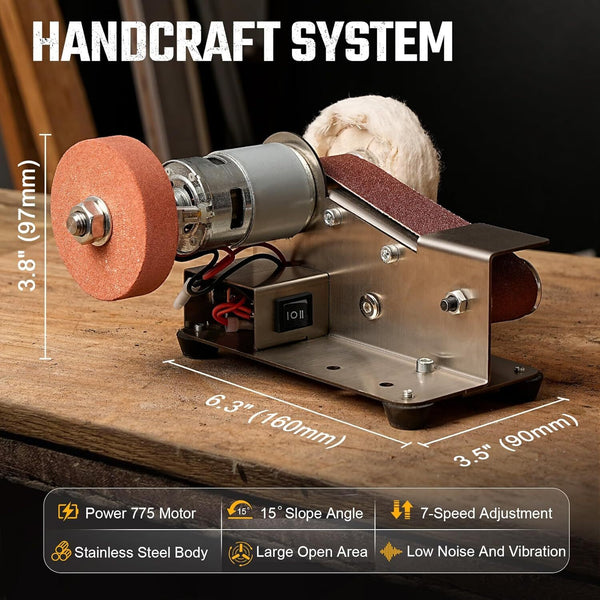 Electric Sander Polishing Machine Belt Sander Sharpener Table Bench Grinder AU