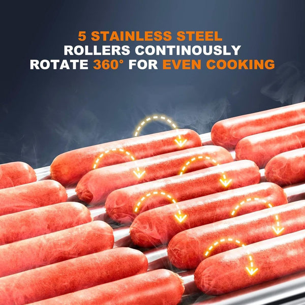 300℃ Electric Hot Dog Roller Machine Commercial Hot Dog Roller Sausage Roller