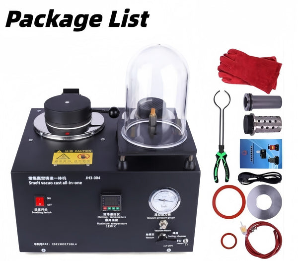 3IN1 Vacuum Investing Casting Machine Melting Furnace Jewelry Lost Wax Casting