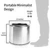 Smokeless Fire Pit With Removable Ash Pan Stainless Steel Portable Bonfire