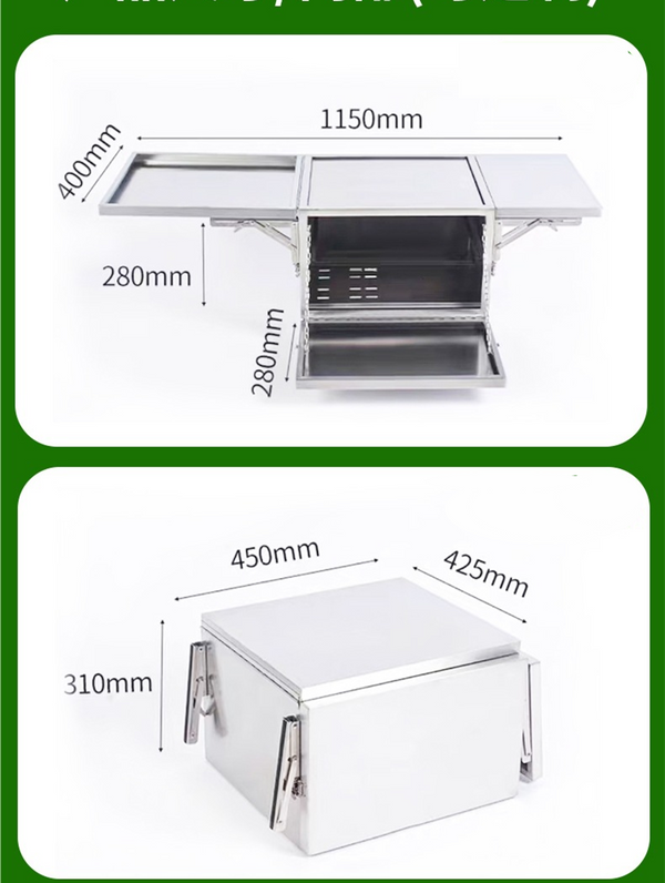 Foldable Motorcycle Trunk Camping Box Stall Box Shelves Barbecue Picnic Table
