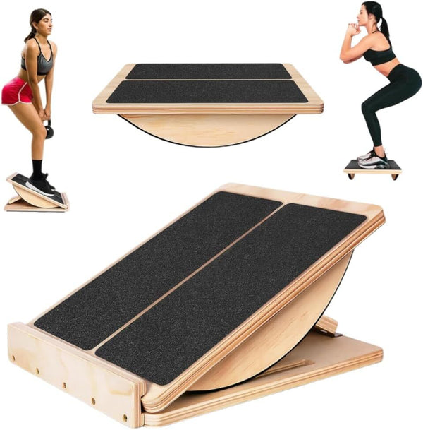 Non-Slip Wooden Slant Board Incline Balance Board Calf Stretcher Gym Exercise