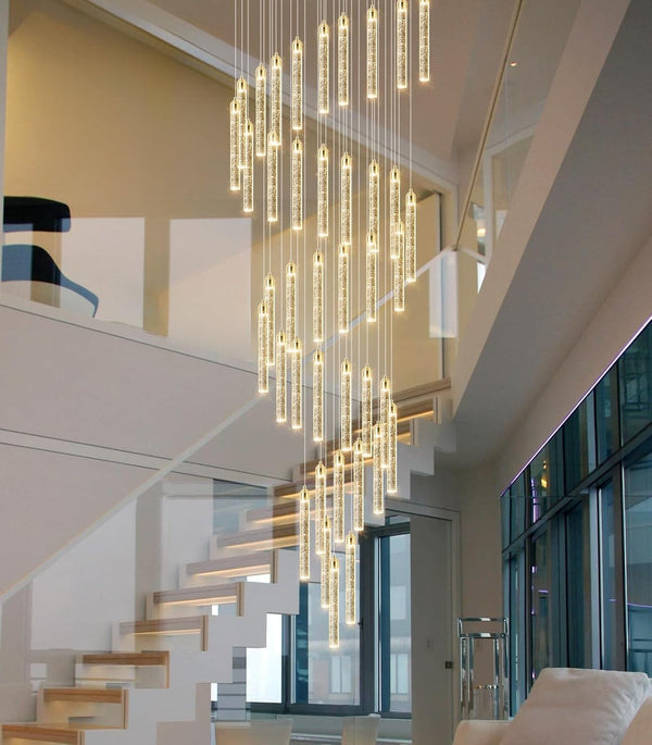 Staircase Chandelier Lighting Crystal Living Room Pendant Light Bar Ceiling Lamp