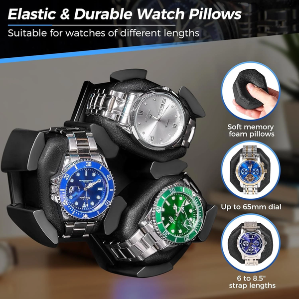 Automatic Rotation Watch Winder 4 Rotating Modes&6 Watch Slots For Xmas Gift AU