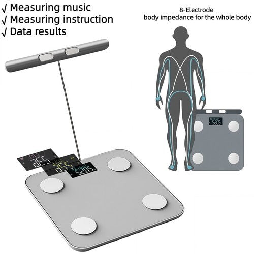 8-Electrode Body Fat Scales Bathroom Scale W/Hand Sensor Full Body Composition