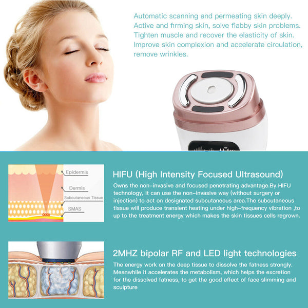 2nd Generation Mini HIFU Machine EMS Face Massage Wrinkle Remove Beauty Device