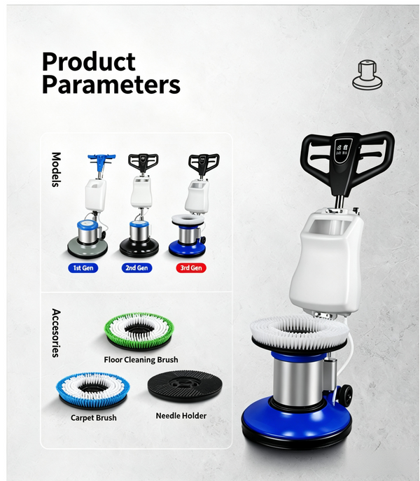 17" 1200W Commercial Orbital Scrubber &Polisher Hard Floor Buffer Carpet Cleaner