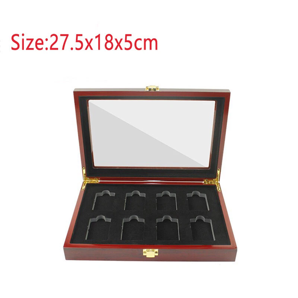 8 Slots Lighter Storage Box Wood Lighter Display Dustproof Case Fashion Gift