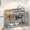 Stainless Steel Kitchen Bench Work Table Commercial Sinks Splashback 120cmX80cm